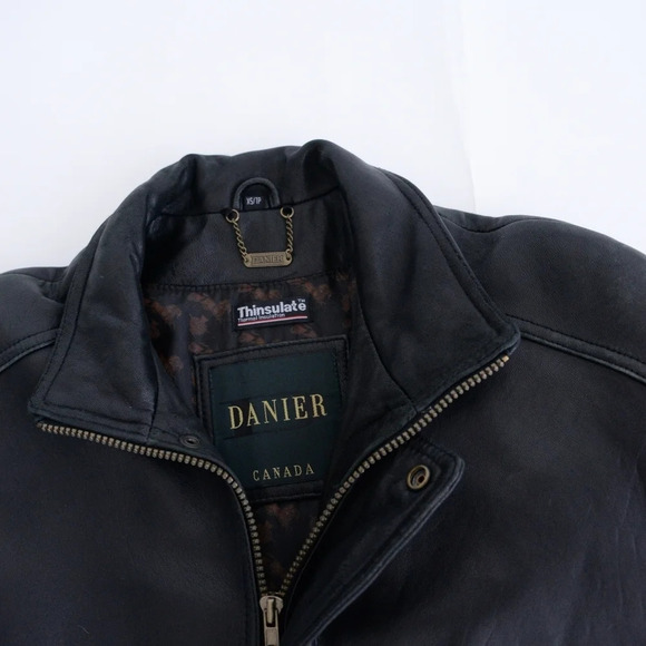 Vintage Danier Vintage Soft Leather Zip Up Thinsulate Thermal Lined Jacket XS - Picture 10 of 15